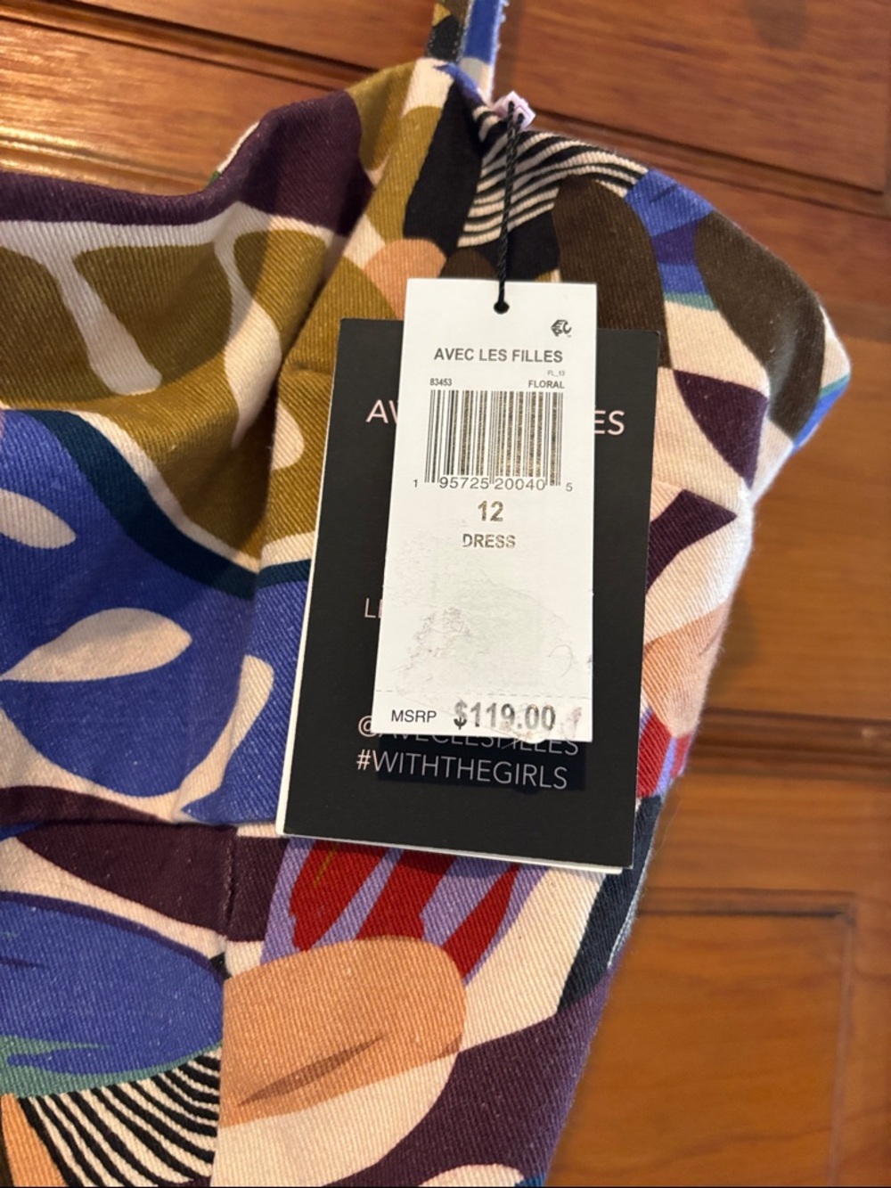 NWT Avec Les Filles Multicolor Abstract Print Mini Dress - Picture 2 of 5